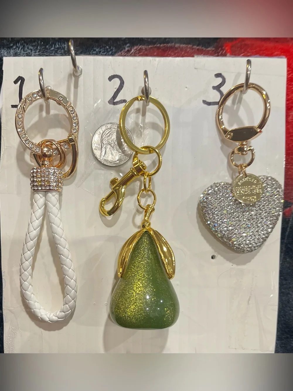 #6 Choice of 1 Large Gold Bag/Keychain Charm with Crystal & Sparkles